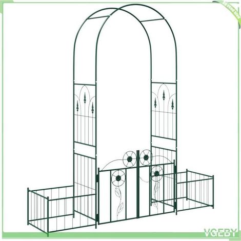 Arche de jardin - FAFEICY - 42021347 - Vert - 203 x 50 x 218 cm - Métal peint, serrure à mortaise (1/5)