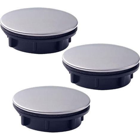 Set mit 3 Küchenspülen-Abdecklöchern für Küchenspülen, Wasserhahnlöcher, Badezimmer-Wasserhahnlöcher, Edelstahl-Überlaufabdeckungen (45 mm) (1/5)
