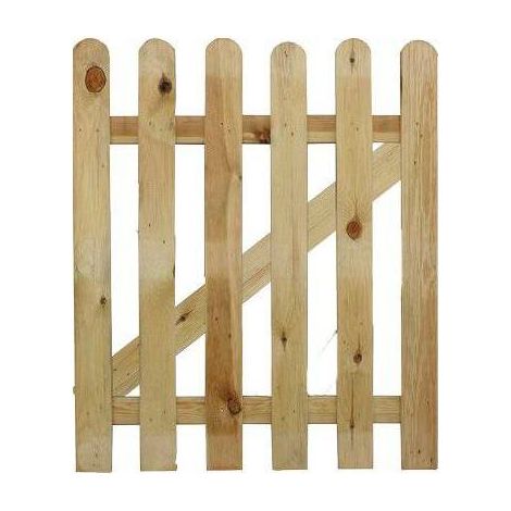 Portillon en bois 100 cm – En pin imprégné – Ouverture battante – Résistant aux intempéries – Pour jardin et espaces extérieurs – Domus