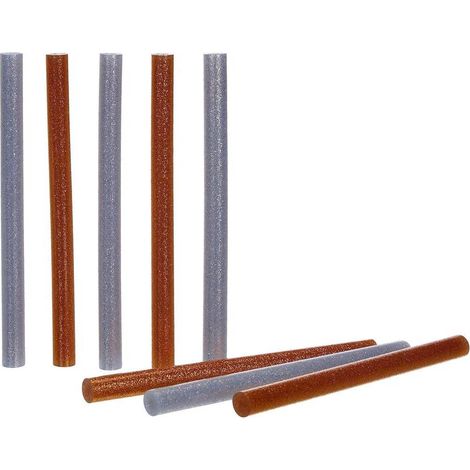 Bâtonnets de Colle Chaude 8 pcs D.11 mm x 150 mm - Argent/Or Métallisé - Fixation Rapide et Précise - D-Work