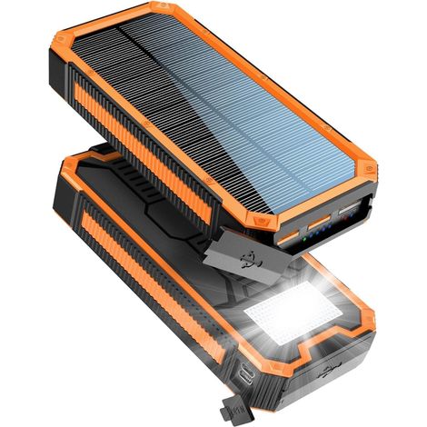 Power Bank Solaire PD20W, 20000 mAh, étanche, Chargeur Solaire USB C, Batterie Externe avec Sorties, Batterie Externe pour Smartphones, tablettes et Plus Encore (1/5)