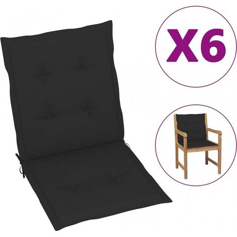 vidaXL Cuscini per Sedia 6 pz Neri 100x50x3 cm in Tessuto Oxford
