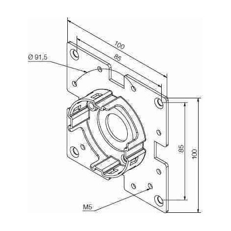 Nice 535.10027 - Halterung kompakt für 45°, mit flangia 100x100
