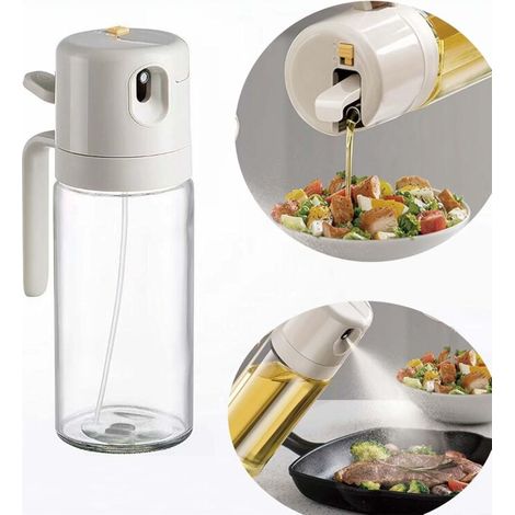 Spray huile cuisine,vaporisateur huile d'olive,spray huile cuisine 2 en 1 vaporisateur huile,pulvérisateur d'huile premium pour cuisine et friteuse d'air 600 ml spray huile cuisine anti-goutte (1/5)