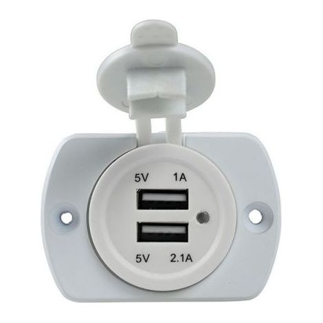 USB-Einbausteckdose mit zwei USB-Anschlüssen weiß - SCHWABE - 61464