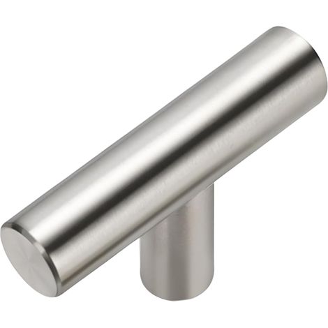 Tiradores para muebles, tiradores para cajones, tiradores de un solo orificio, tiradores en forma de T para muebles de cocina (plateados, 1 unidad) (1/5)