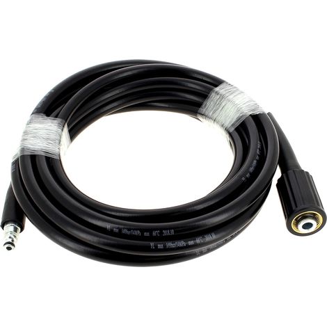 Flexible haute pression 3m – Tuyau durable pour nettoyeurs haute pression – Compatible Black & Decker – Longueur 3 mètres