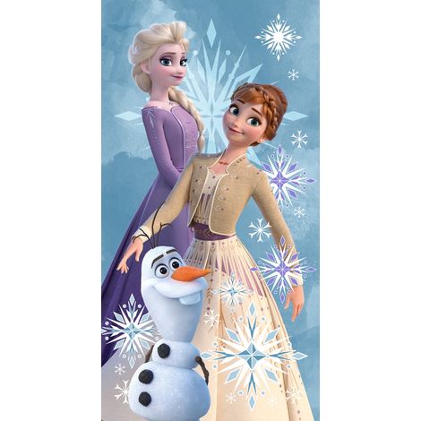 Filiyano-Serviette de bain/de plage Disney La Reine des Neiges Olaf et ses sœurs, 70 x 140 cm