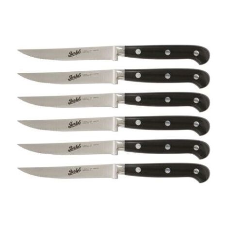 Berkel ADHOC Set 6 Coltelli Lama Seghettata Acciaio Inox 1.4116-X50 Cr Mo V15 Lunghezza Lama 11 cm colore Nero