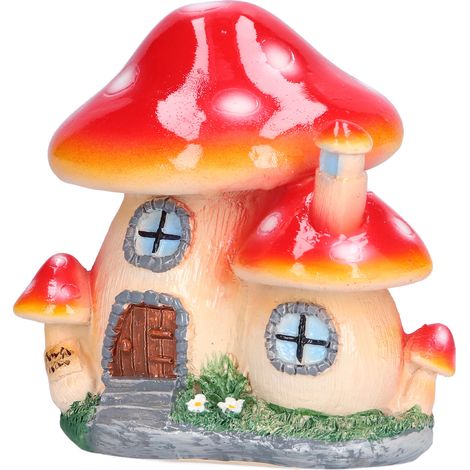 Petite Maison Champignon Décoration Mousse Paysage Miniature Sculpture Résine Artisanat Bonsaï