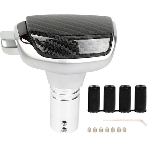 Customized car modification: yacht-style gear shift knob, automatic transmission aluminum alloy gear shift head, universal model - carbon fiber texture. (1/4)