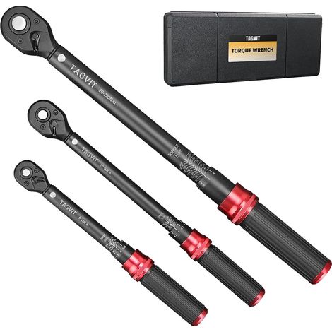 Lot de 3 tournevis dynamométriques mécaniques (5-25 NM / 10-60 NM / 20-220 NM) - haute précision, haute durabilité, polyvalent pour atelier, réparation automobile, bricolage et industrie (1/5)