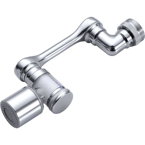 Robinet d'Évier Pivotant à 1080° avec Filtre Transparent et Aérateur 2 Modes, Mitigeur Extensible Multifonction à Jet Réglable avec Cartouche en Céramique (1/5)