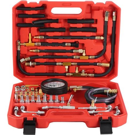 TU443 Fuel Injection Pressure Tester Kit 0-140PSI 0-10Bar, Complete Automotive Gauge (1/5)