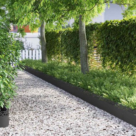Rasenkanten 20 pcs Schwarz 103 x 0,05 x 22 cm Stahl