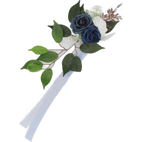 Realistische und naturgetreue künstliche Blumendekoration für Stuhllehnen bei Hochzeiten: elegante mehrlagige Rose, Artikelnummer 17047 (1/5)