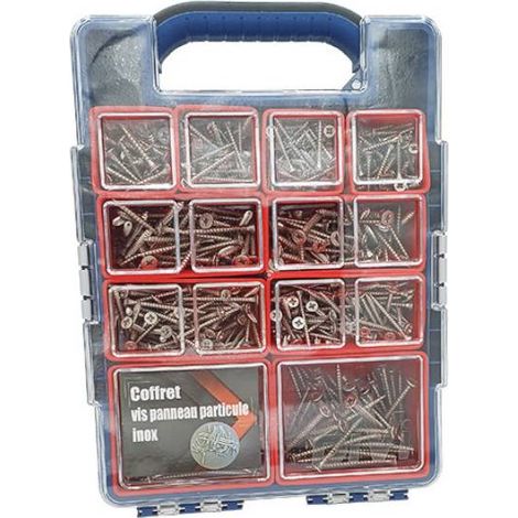 Coffret 730 Vis bois et Panneaux Particules Tête Fraisée Pozidriv - Inox A2 - D-Work