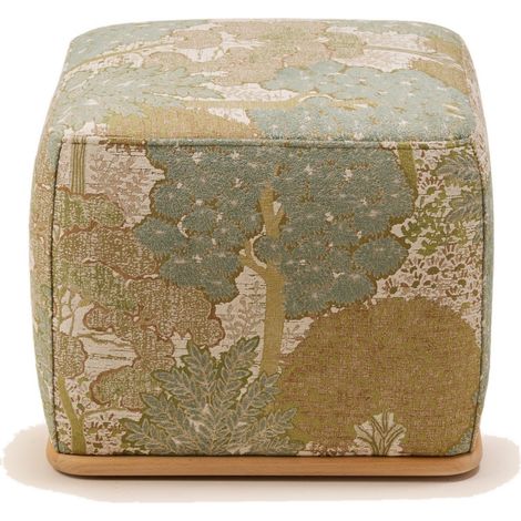 Pouf en Bois et jacquard Alisia ARNEL (1/4)