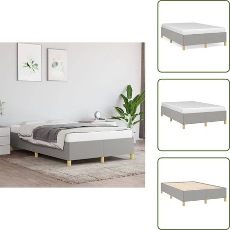 Bettgestell ohne Matratze Hellgrau 120x200 cm Stoff - Bettrahmen - Doppelbett - Boxspringbetten - Lattenrost - Schlafzimmermöbel (1/5)