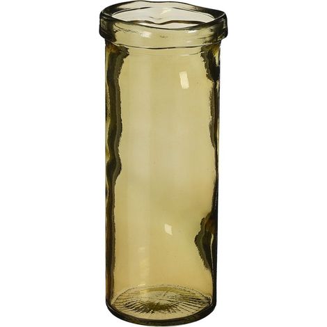 Grand Vase en Verre 100% Recyclé Marron Vase Décoratif pour Fleurs H 28 x Ø 12 cm - PANGIVO (1/2)