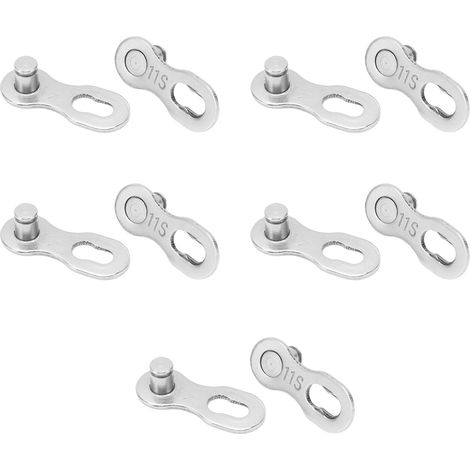 5 maillons rapides en acier inox pour chaîne vélo 11 vitesses - Facile à installer, anticorrosion (lot de 5) (1/5)