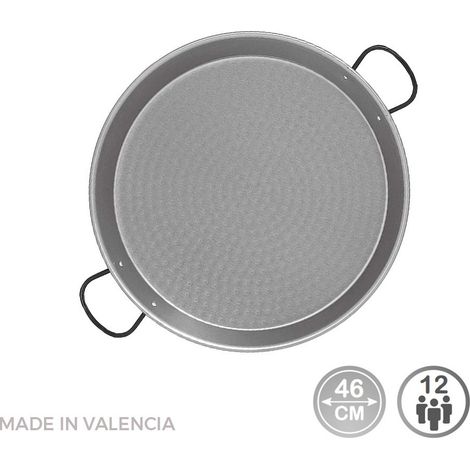 Poêle À Paella Traditionnelle En Acier Puli Ø46cm (12 Personnes). Vaello (1/2)