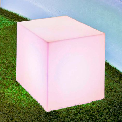 [GEBRAUCHT] B-Ware Newgarden Solarleuchte Cuby LED Gartenlampe dimmbar RGB 43cm weiß IP65 600lm (1/2)