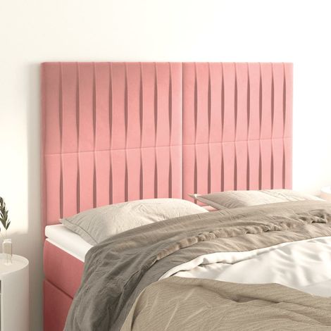 Tête de lit Rose 144x5x118/128 cm Velours (1/5)
