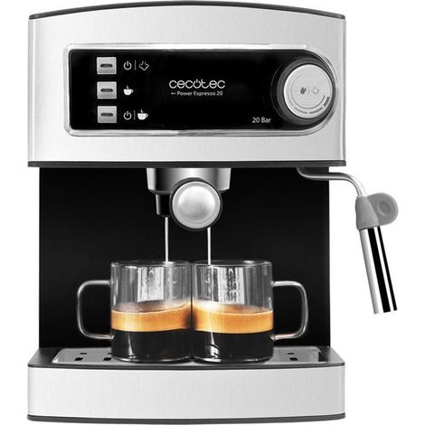 Macchina da caffè - CECOTEC - Power Espresso - 850 W - 20 bar - 1,5 L - Inox / Nero