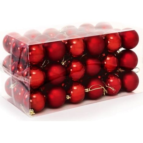 54 Boules de Noël Rouges pour décorer votre sapin de Noël (1/2)