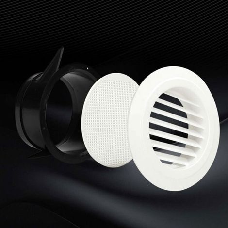 Bouche De Ventilation - 75 Mm - Grille De Protection - Abs Blanc - Tube Detachable - 1 Unite (1/4)