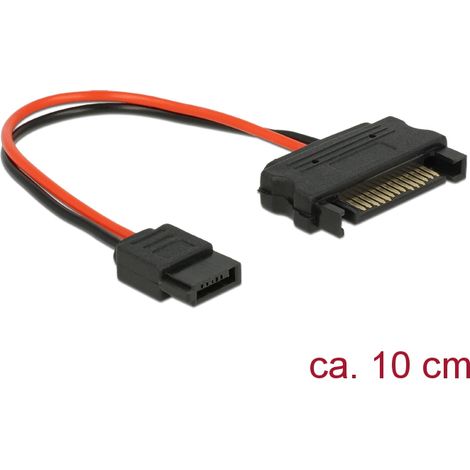 Delock cable de alimentaciÃ³n sata macho de 15 contactos  cable de alimentaciÃ³n fino sata hembra de 6 contactos y 10 cm
