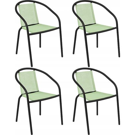 4 poltrone da bistrot in corda, comode sedie da giardino per balcone o giardino