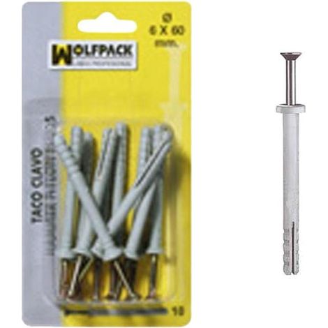 Taco Clavo  MN     6x40 mm.   (10 Piezas)