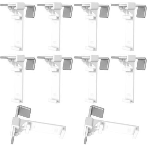 10x Supports de Fixation Longs pour Stores Enrouleurs Klemmfix Double, Crochets Sans Perçage pour Fenêtres PVC et Bois, Accessoires de Montage pour Rideaux (1/5)