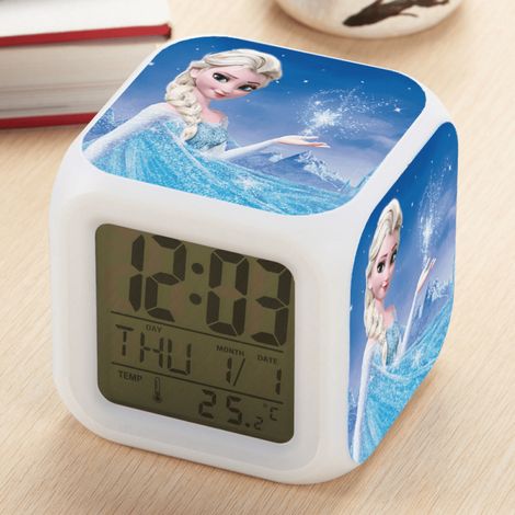 Réveil Numérique - Affichage LED 7 Couleurs - Fonction Thermomètre - Veilleuse - Pour Enfants - Alimenté par Piles AAA - 1 Pièce (1/5)