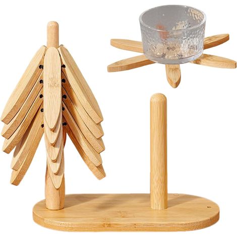 Dessous de plat en bois, forme arbre, isolant thermique (1/5)