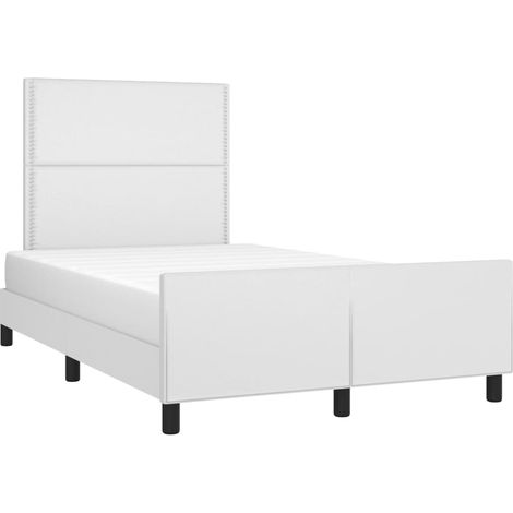 vidaXL Giroletto con Testiera Bianco 120x200 cm in Similpelle (1/4)