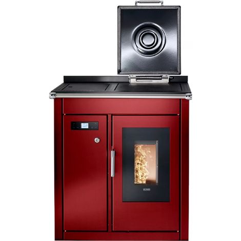 BRICOSOL COCINA DE PELLETS KLOVER MODELO SMART 80 BT Burdeos (1/4)