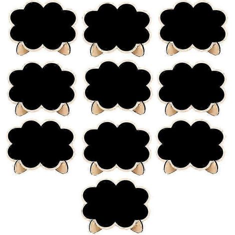 Mini tableau noir, tableau noir de table vintage en bois avec support-10pcs Fower Shape (1/5)