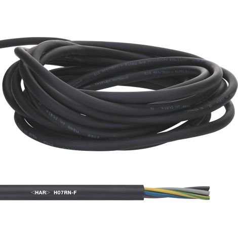 10 Meter Lapp 1600152 H07RN-F 7x2,5 mm² Gummileitung flexibel mit Schutzleiter I UV-resistentes Kabel für Außenbereich I ölbeständig I kältebeständig I Anschlussleitung 7G2,5 mm2 schwarz (1/4)
