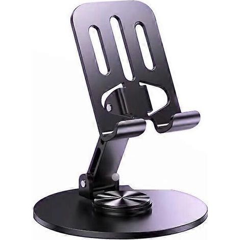 Soporte para teléfono de aleación de aluminio resistente, base giratoria de metal de 360° para smartphone, base giratoria robusta, apto para uso en escritorio y en el coche.