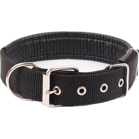 Collare per cani, con funzione di sgancio rapido, in nylon resistente, taglia XXL, nero. (1/2)