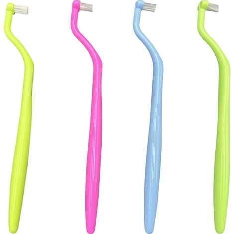 Orthodontic Toothbrushes Compact for Dental Implants, Braces, and Teeth Detailing Cleaning, 4 Colors (1/5)