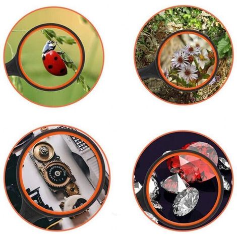 Loupe Enfants 10x Diamètre 75 mm Poignée Antidérapante En Caoutchouc Souple Pour Observation Scientifique Et Apprentissage