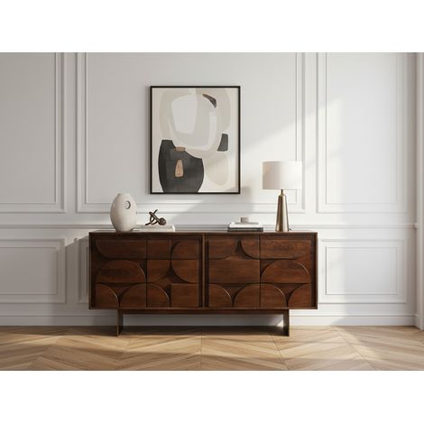 BOBOCHIC - Buffet 4 portes 165 cm BERENICE bois massif de manguier