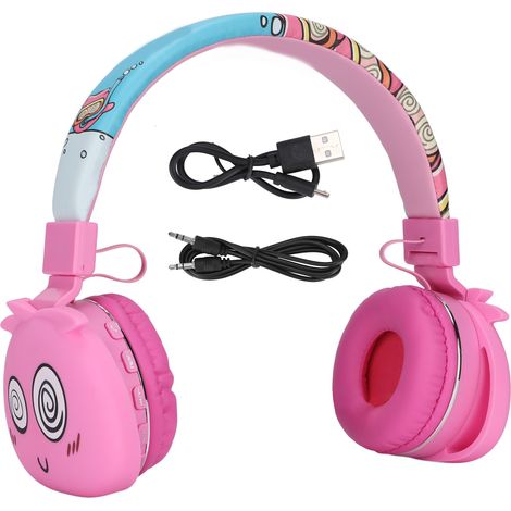 Casque enfant YLFASHION vert gelée, anti-bruit dessin animé, pour études voyage, écouteurs kids confortables (1/5)
