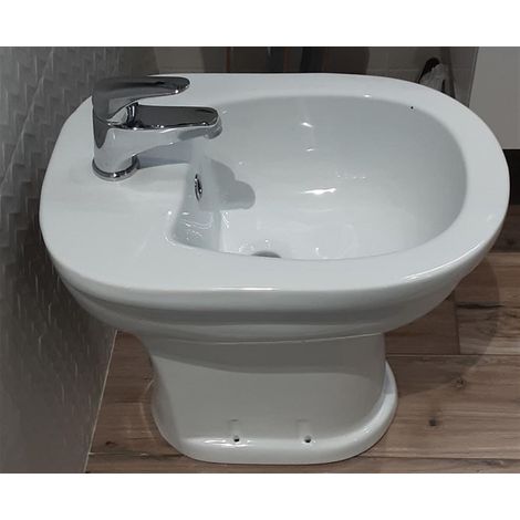Bidet surélevé céramique blanc – Hauteur 50 cm – Design ergonomique pour seniors – Facile à nettoyer et installer