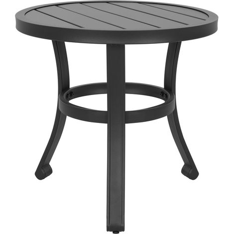 Avestar Table D'appoint Métallique D'extérieur, Table De Patio Résistante Aux Intempéries 51 Cm, Pour Terrasse, Piscine, Balcon Ou Intérieur, Noir