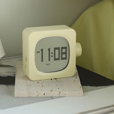 Réveil Carré - Bluetooth 5.0 - Veilleuse Réglable - Affichage Jour Semaine - Alarme Avec Snooze - 1200 mAh - Pour Bureau Chambre Étudiant (1/5)